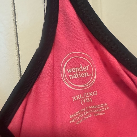 Wonder Nation Girls Swimsuit – Size XXL (18) – Black Colorful Swirl - Picture 3 of 3